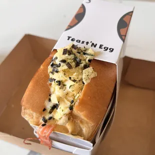 Crab stick and corn toast