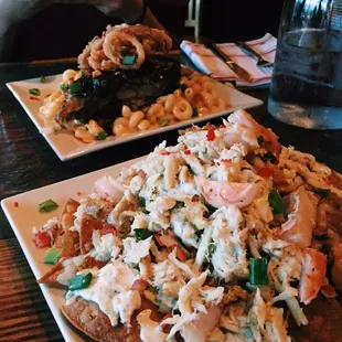 Shrimp and Crab Nachos &amp; Ribs and Gouda Mac N' Cheese