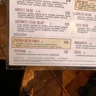 menu