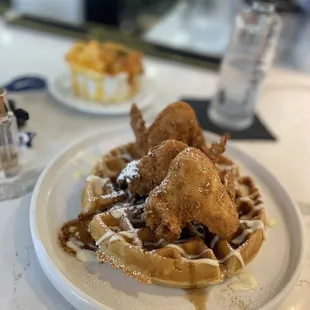 fried chicken and waffles