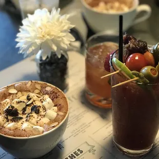 rocky road mocha, gettin jiggy with it,&amp; Bloody Mary all very delicious drinks