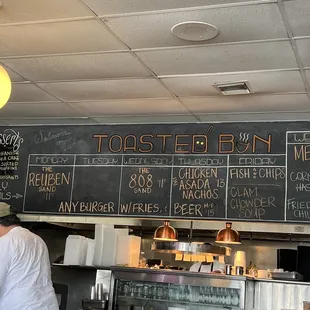 Blackboard diner menu