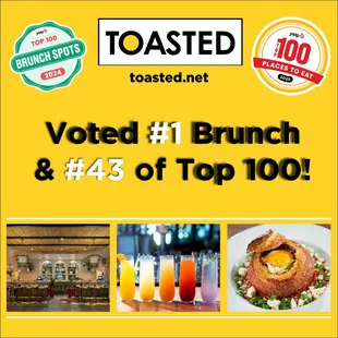 Voted #1 of Yelp&apos;s Top 100 Brunch Spots in the entire U.S.!