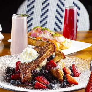 Stuffed French Toast, Smoked Salmon Toast, Bottomless Mimosas