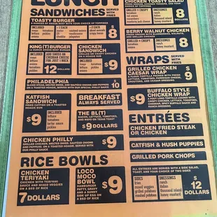 menu