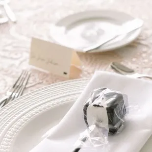 a piece of chocolate on a plate