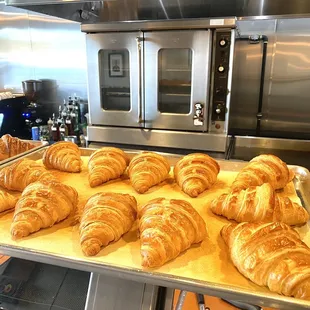 Freshly baked croissants. They make the dough from scratch!