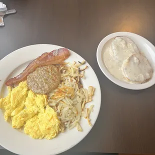 The Country Breakfast great !! Hash browns not hard, eggs good.