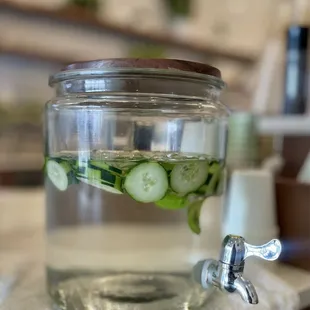 Complimentary cucumber water