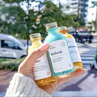 What a better to start the day than with a wellness shot? 100% natural and made in-house!