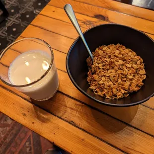Granola and milk