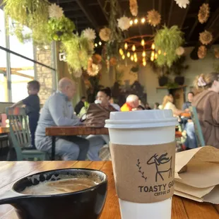 a cup of coffee on a table