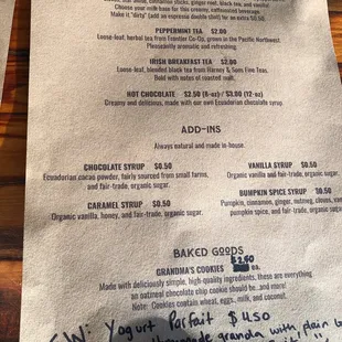 Menu (part 2)