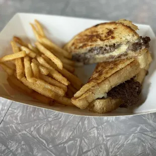 Grilled Cheese with a smash burger
