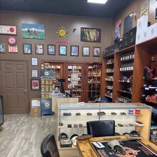 the inside of a tobacco shop