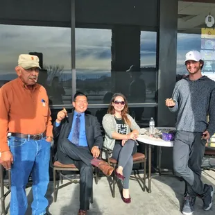 Our West Side staff enjoying a much needed smoke break with our Ashton rep!