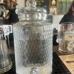 Nice cold water at the counter