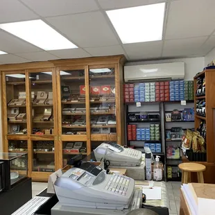 shelves of tobaccos