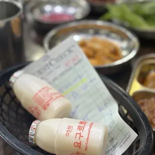 Complimentary Korean Yogurt Drinks