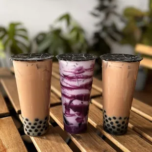 Hojicha Milk Tea Ube Latte Jasmine Milk Tea