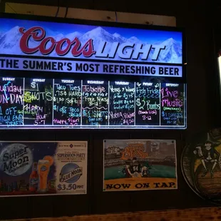 Weekly specials, live music