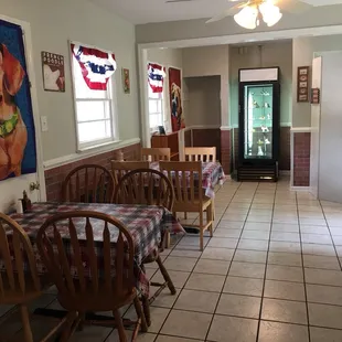 the dining room and kitchen