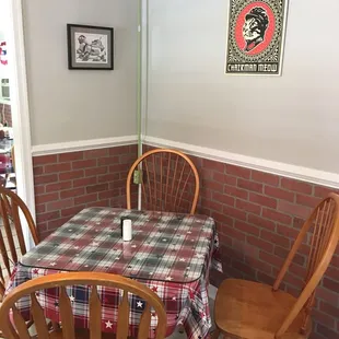 a table and chairs