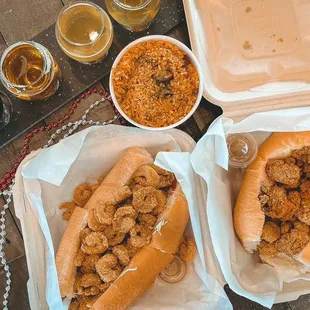 two hot dogs and a side of coleslaw