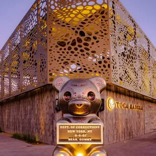 WhIsBe Bear in front of Toca Madera Scottsdale.