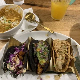 3 VEGAN TACO SAMPLER