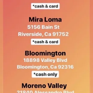a list of restaurants