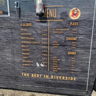 El Tocayo Menu CASH ONLY