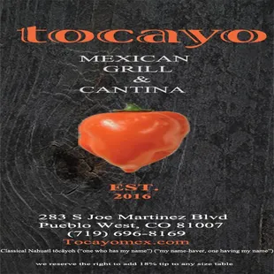 tocayo mexican grill &amp; cantina menu page 6