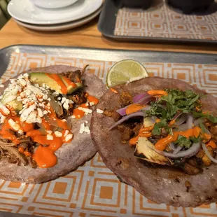 barbacoa and al pastor tacos