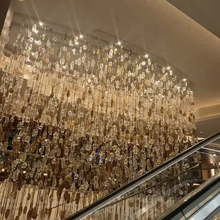 a glass chandelier