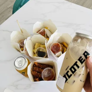 Hokkaido milk tea and the snacks