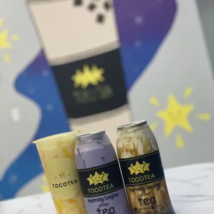 three different flavors of tea