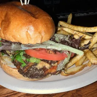 Burger and fries