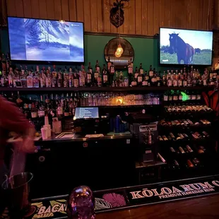The bar, featuring rum