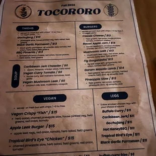 Food menu