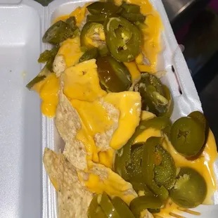 Nachos with jalapeños.