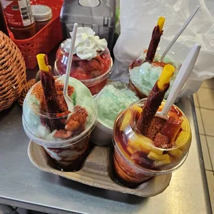 a variety of desserts