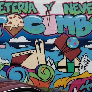 Street Art style Mural on exterior