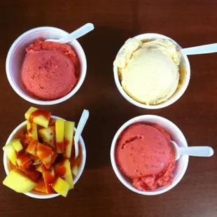 strawberry, vanilla, mangonada