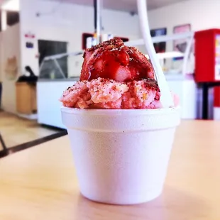 House-Made Guava Ice Cream with crunch of Guava Seeds.  Amazing.