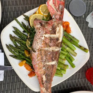 red snapper, whole. Grilled!