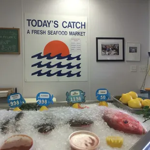 a display of fresh fish