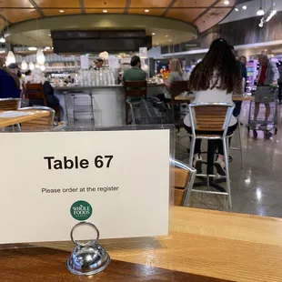 Table looking over the raw bar area