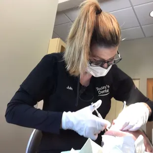 Julie did an outstanding job cleaning my teeth and bringing my dental hygiene up to par!!