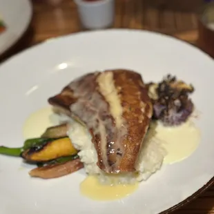 Snapper with Wine sauce &amp; creamy risotto